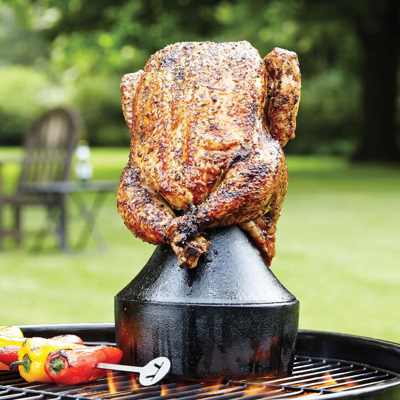 Outset  76633 Cast Iron Beer Can Roaster - Lifestyle thumbnail