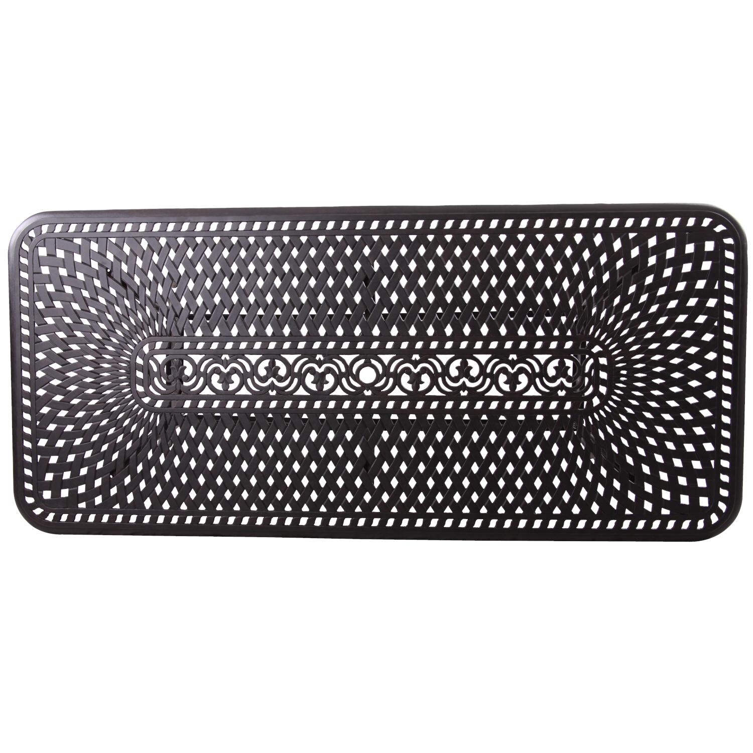 Darlee 501210-9PC-60XLD Victoria 9 Piece Resin Wicker Patio Dining Arm Chair Set W/ 92 X 42 Inch Rectangular Table - Dining Table Top thumbnail