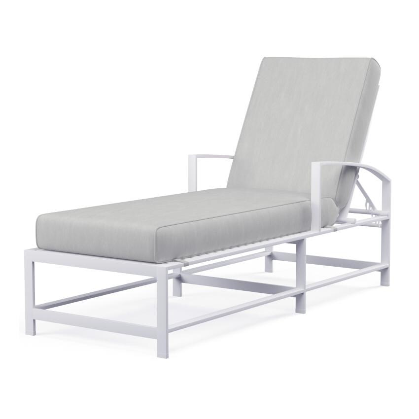 Bristol Aluminum Chaise Lounge in Satin White/Canvas Granite by Sunset West