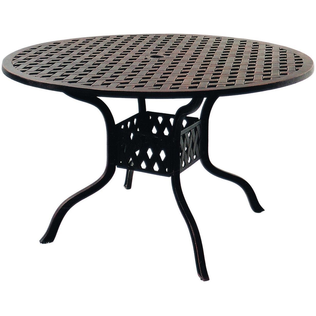 Darlee Series 30 48 Inch Cast Aluminum Dining Table - Table - White Background thumbnail