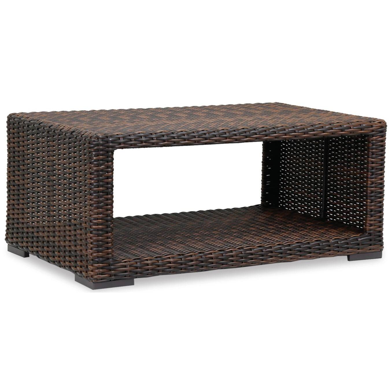 Montecito 48 X 32 Inch Rectangular Wicker Patio Coffee Table By Sunset West thumbnail