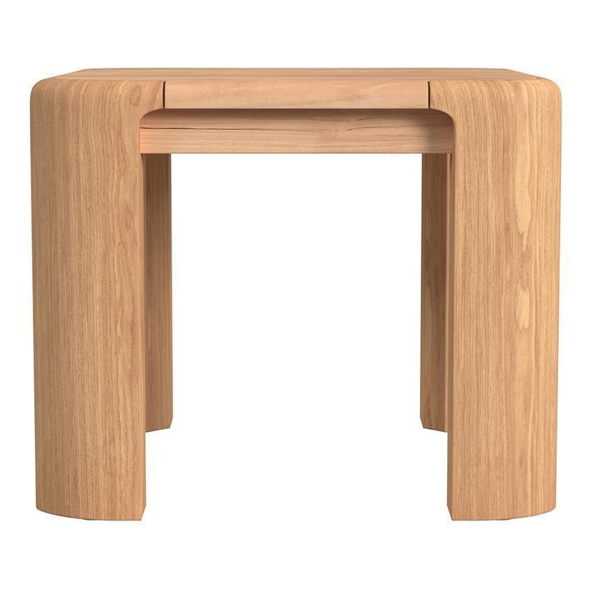 Playa 3 Pc Resin Wicker Seating Set w/ Swivel Chairs By Sunset West - End Table - Side View - White Background thumbnail