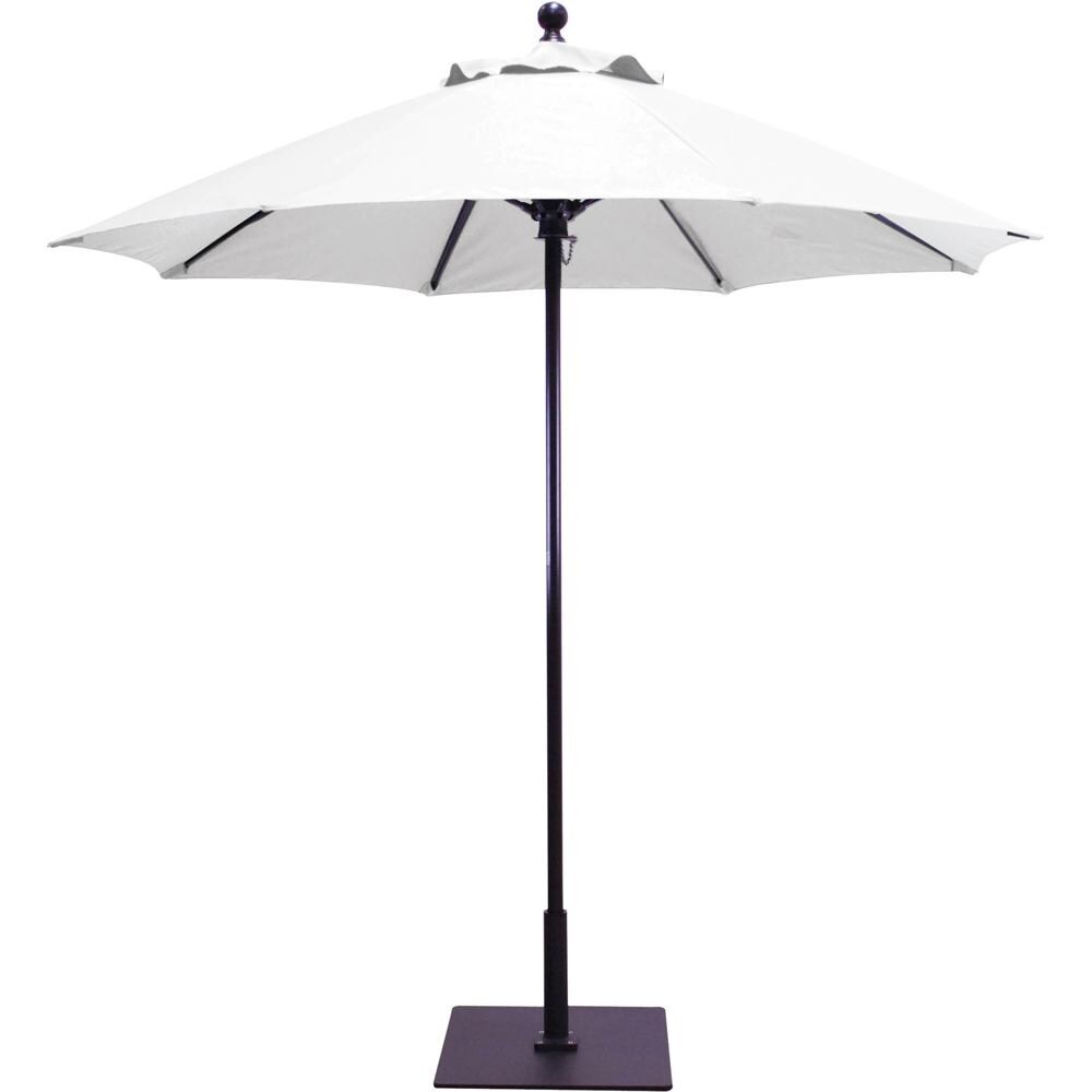 Galtech 7.5 Ft. Octagonal Aluminum Patio Market Umbrella W/ Push Lift - Black Frame W/ Sunbrella Canvas Natural Canopy