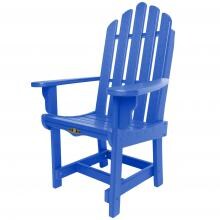 Pawleys Island Essentials Poly Lumber Patio Adirondack Dining Chair with Arms - Blue