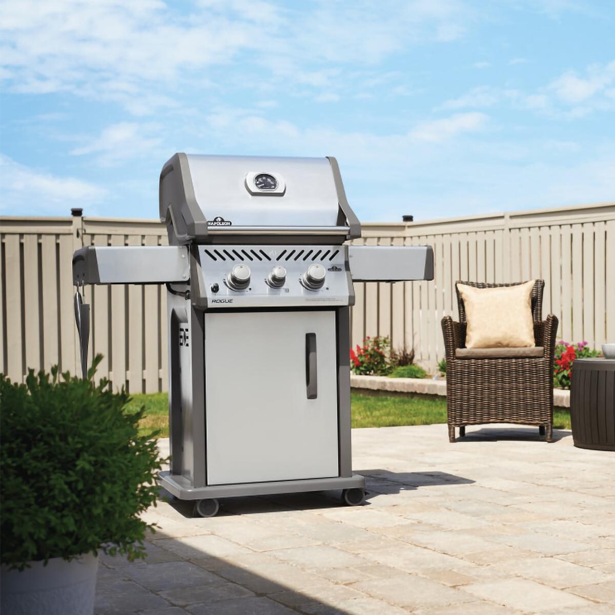 Napoleon RXT365SIBPSS-1 Rogue XT 365 Propane Gas Grill with Infrared Side Burner - Stainless Steel - Lifestyle View thumbnail