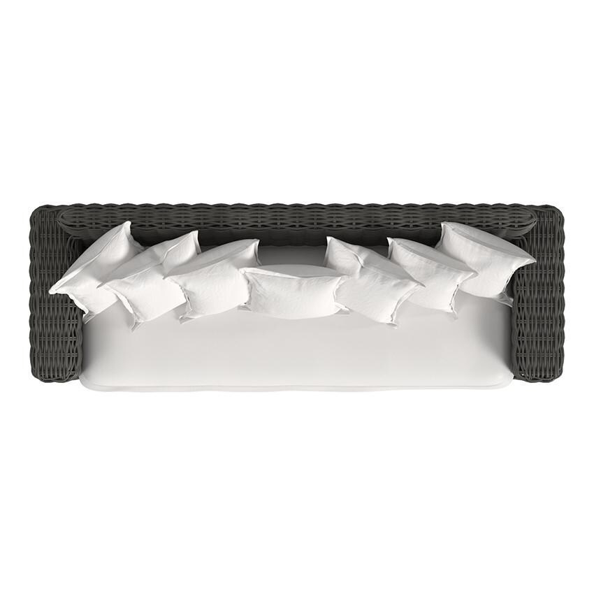 Cabo 3 Person Resin Wicker Sofa in Kahlua/Soothe Pearl by Sunset West - Top - White Background thumbnail