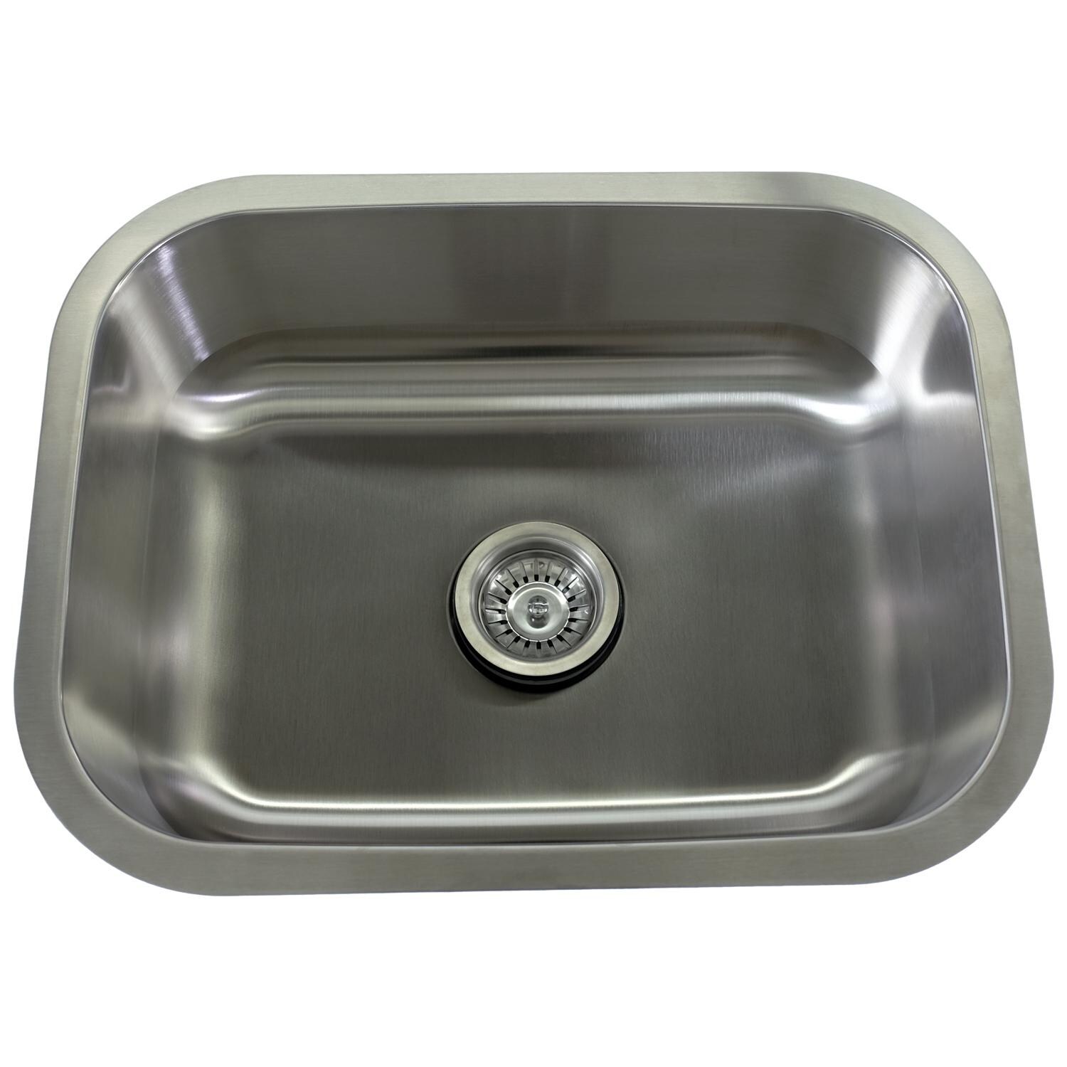 BBQGuys - BBQ-SM2318-18G - 23 X 18 Stainless Steel Undermount Sink - Shown w/ Strainer (Not Included) thumbnail