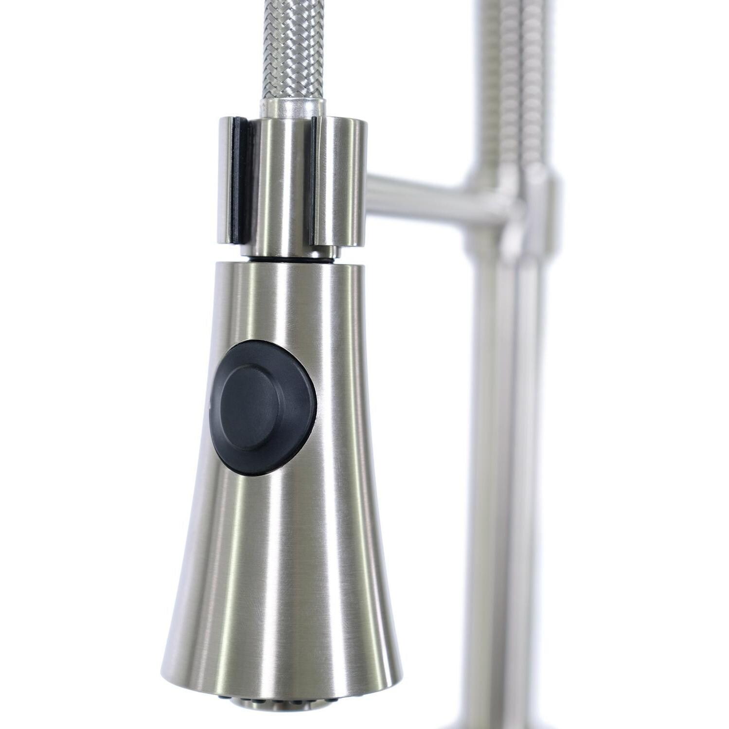 BBQGuys Signature - BBQ-RD2522-9 + BBQ-N88502B5-BN - 25 X 22 Drop-In Sink W/ Pull-Down Faucet Soap Dispenser & Strainer - Sprayer Nozzle thumbnail