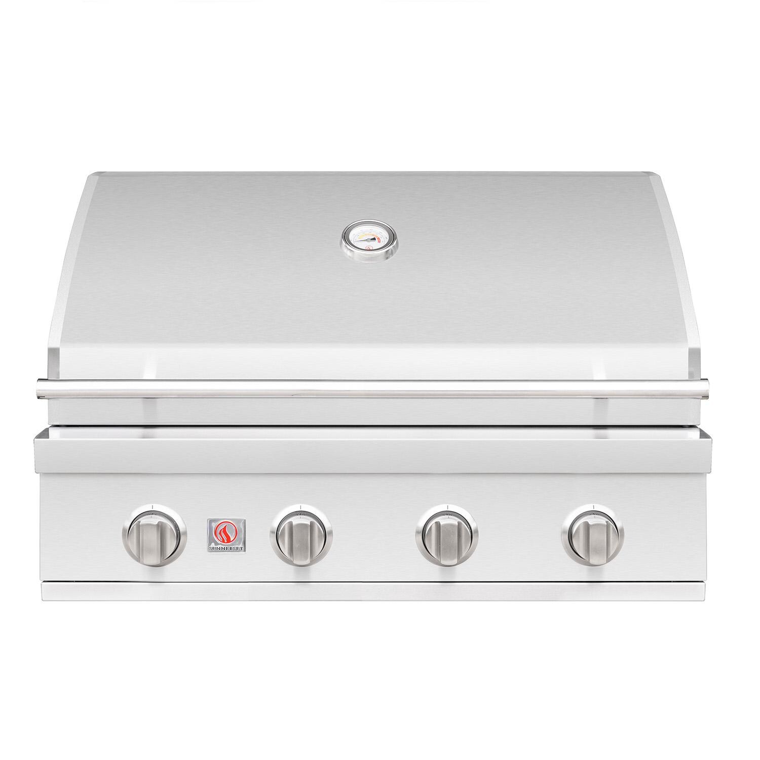 Summerset SZR32 Sizzler 32-in 4 Burner Built-In Propane Grill - Hood Closed - White Background thumbnail