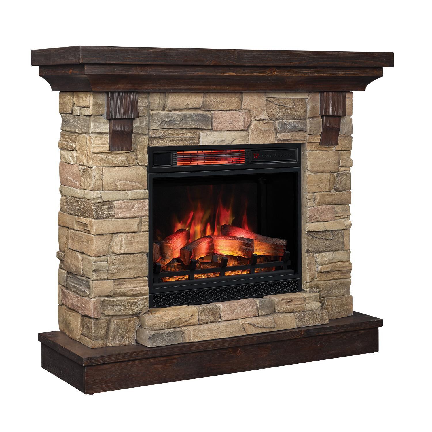 Classic Flame 97364-III Eugene 45-Inch Quartz Infrared Electric Fireplace Mantel Package - Angle thumbnail