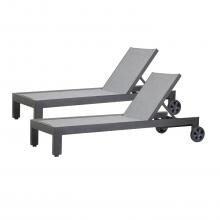 Redondo 2 Piece Aluminum Patio Chaise Lounge Set W/ Cast Silver Sling By Sunset West