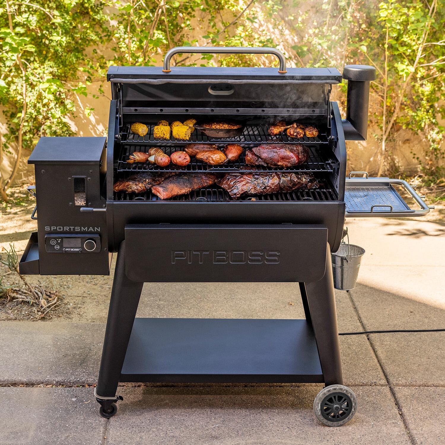 Pit Boss 11108 Sportsman 1600 Pellet Grill w/ WiFi - On Patio - Lifestyle thumbnail