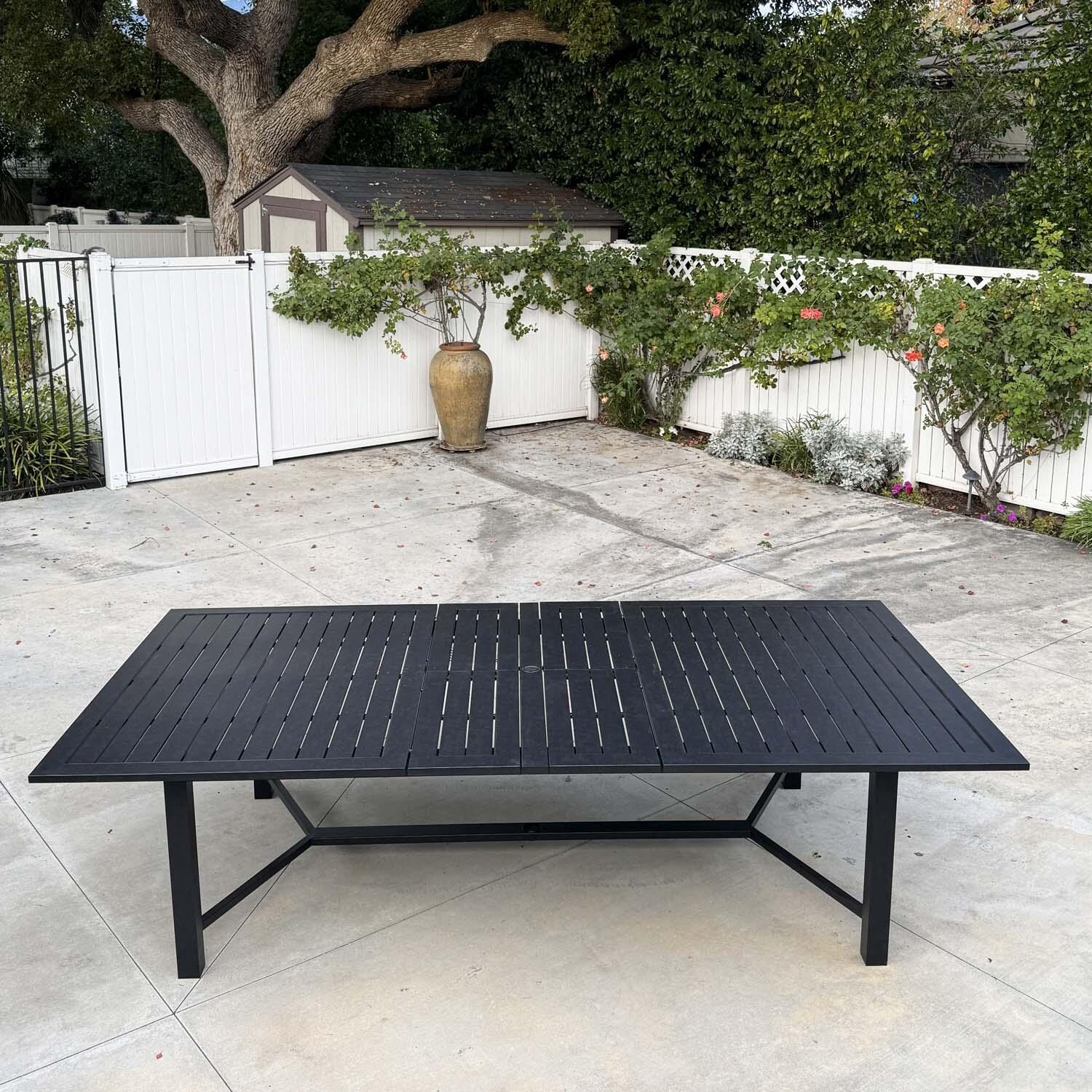 Atlantis 118-in Antique Bronze Aluminum Dining Table by Darlee - Extended - Lifestyle thumbnail