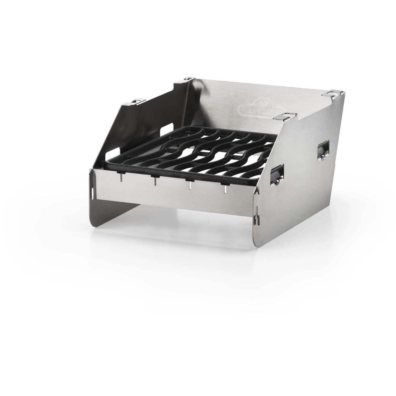 Napoleon  71302 SIZZLE ZONE Burner Windshield and Skewer Rack - Small - Grate Lowered - White Background thumbnail