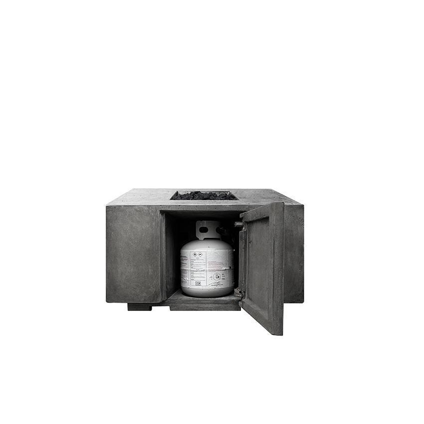 Prism Hardscapes SCPH-435-4LP Porto 58 58-in Rectangular Propane Gas Fire Pit Table - Propane Enclosure - White Background thumbnail