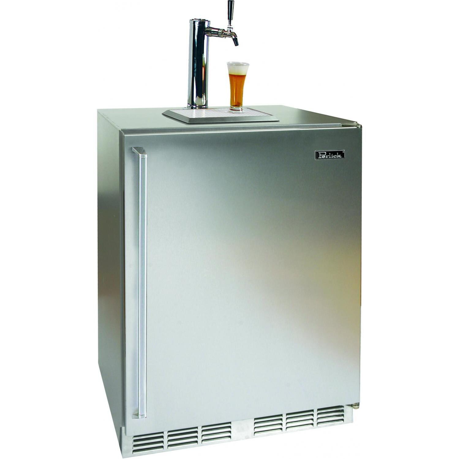 Perlick Signature Series 24Inch 5.2 Cu. Ft. Right Hinge Outdoor Rated Single Tap Beer Dispenser