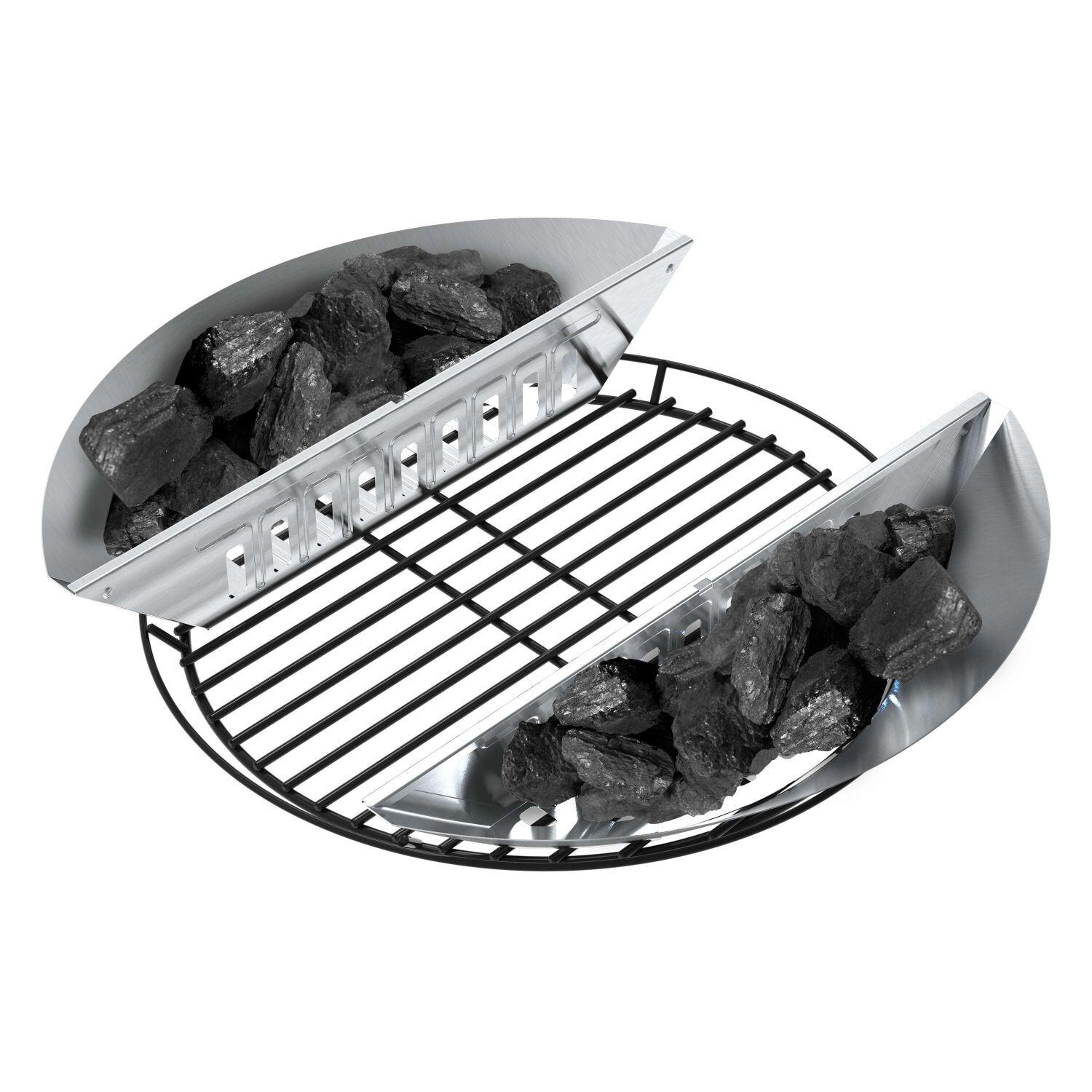 Broil King 13565 2 Pc Stainless Steel Charcoal Basket Set - On Cooking Grid - White Background thumbnail