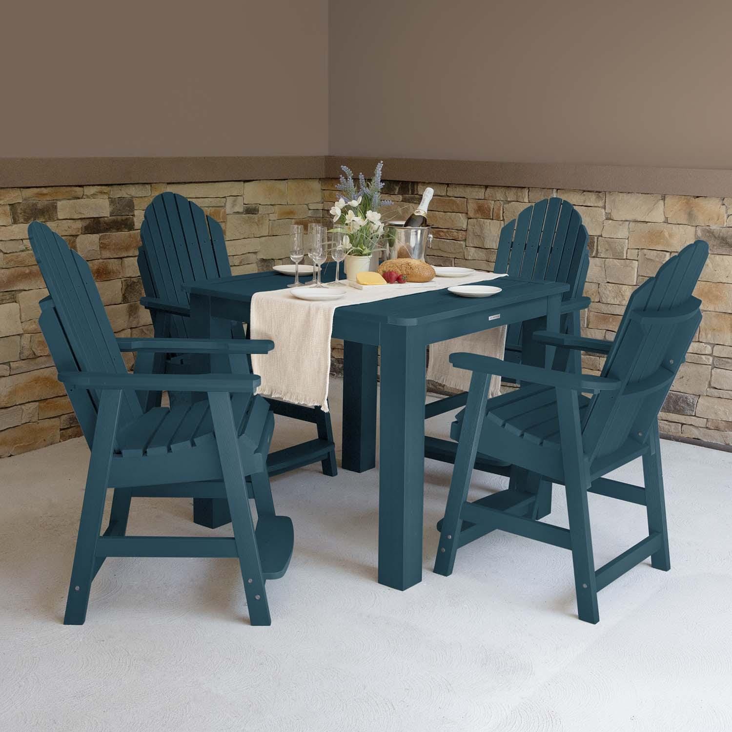 Dream Bay 5 Pc Square Counter-Height Dining Set in Nantucket Blue by Lakeview Outdoor Designs - Lifestyle thumbnail