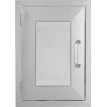 BBQGuys.com Kingston Panel Series 17-Inch Stainless Steel Left-Hinged Single Access Door - Vertical