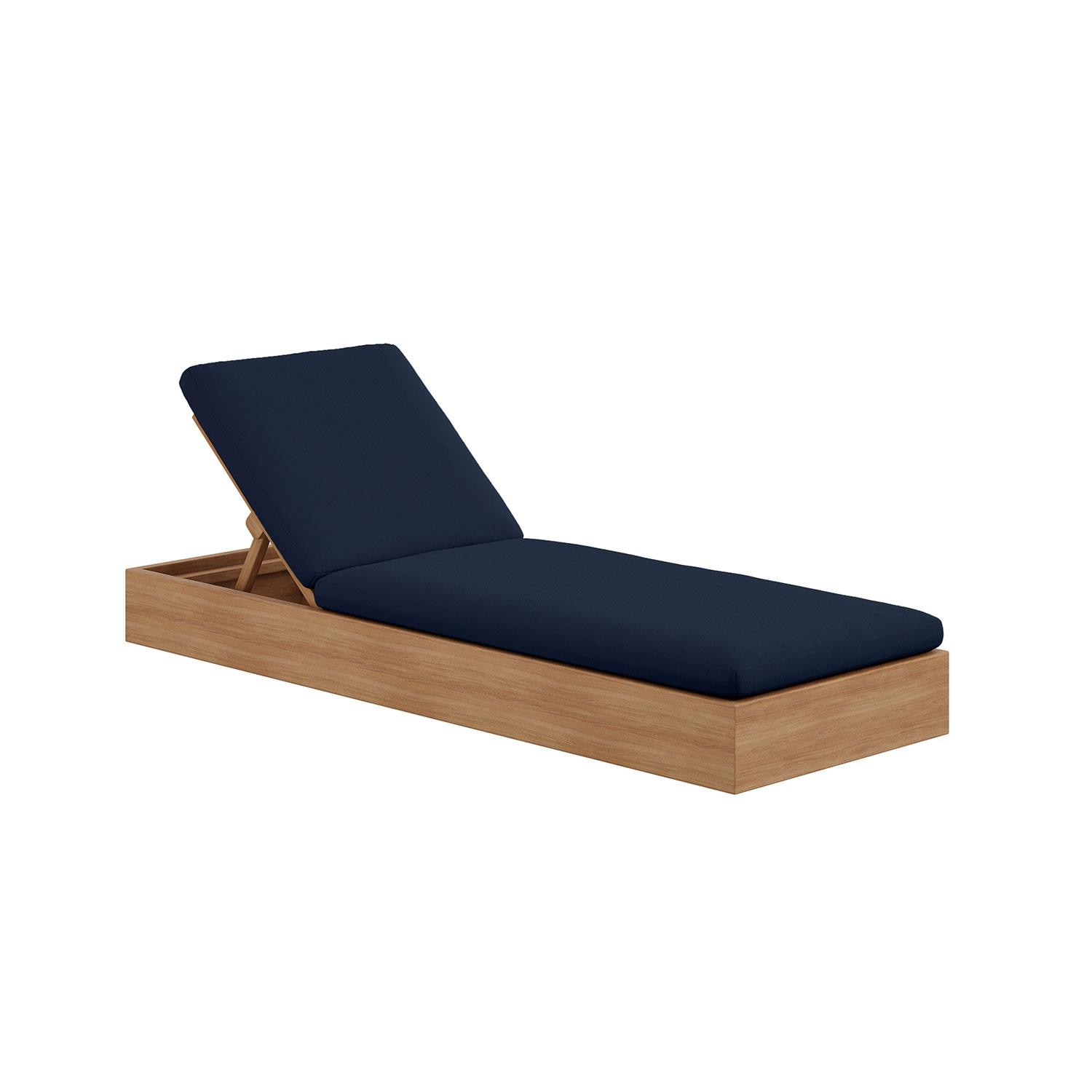 Bellawood Teak Chaise Lounge in Indigo by Lakeview Outdoor Designs - White Background thumbnail