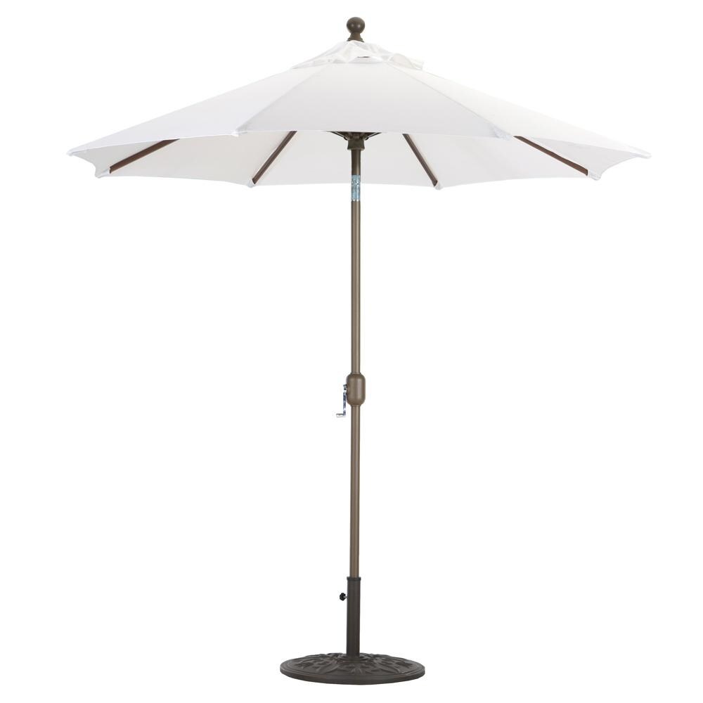 Galtech 7.5 Ft. Octagonal Aluminum Patio Umbrella W/ Crank Lift & Deluxe Auto Tilt - Antique Bronze Frame W/ Natural Sunbrella Fabric (Umbrella Base Not Included) thumbnail