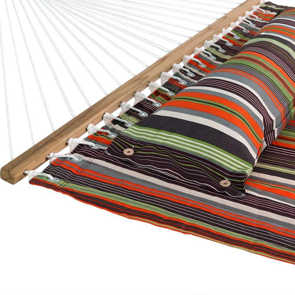 Ultimate Patio Quilted Double Hammock w/ 12-Foot Stand - Canyon Sunset - Close-Up thumbnail