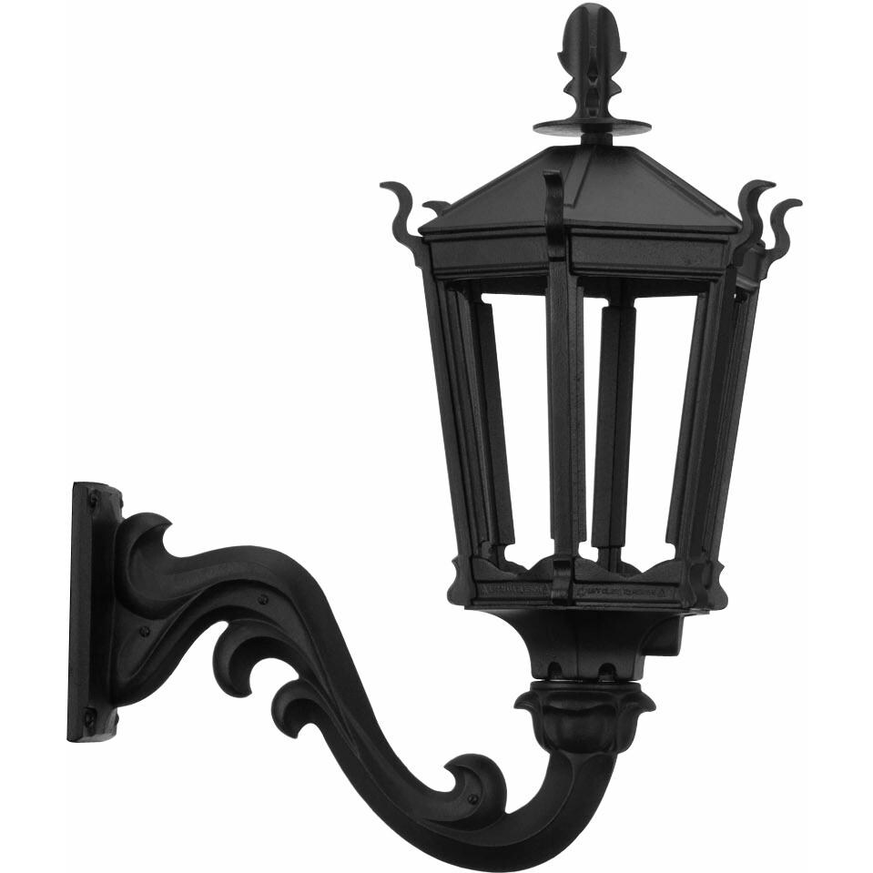 American Gas Lamp Works GL900 Cast Aluminum Electronic Ignition Natural Gas Light With Open Flame Burner And Standard Wall Mount