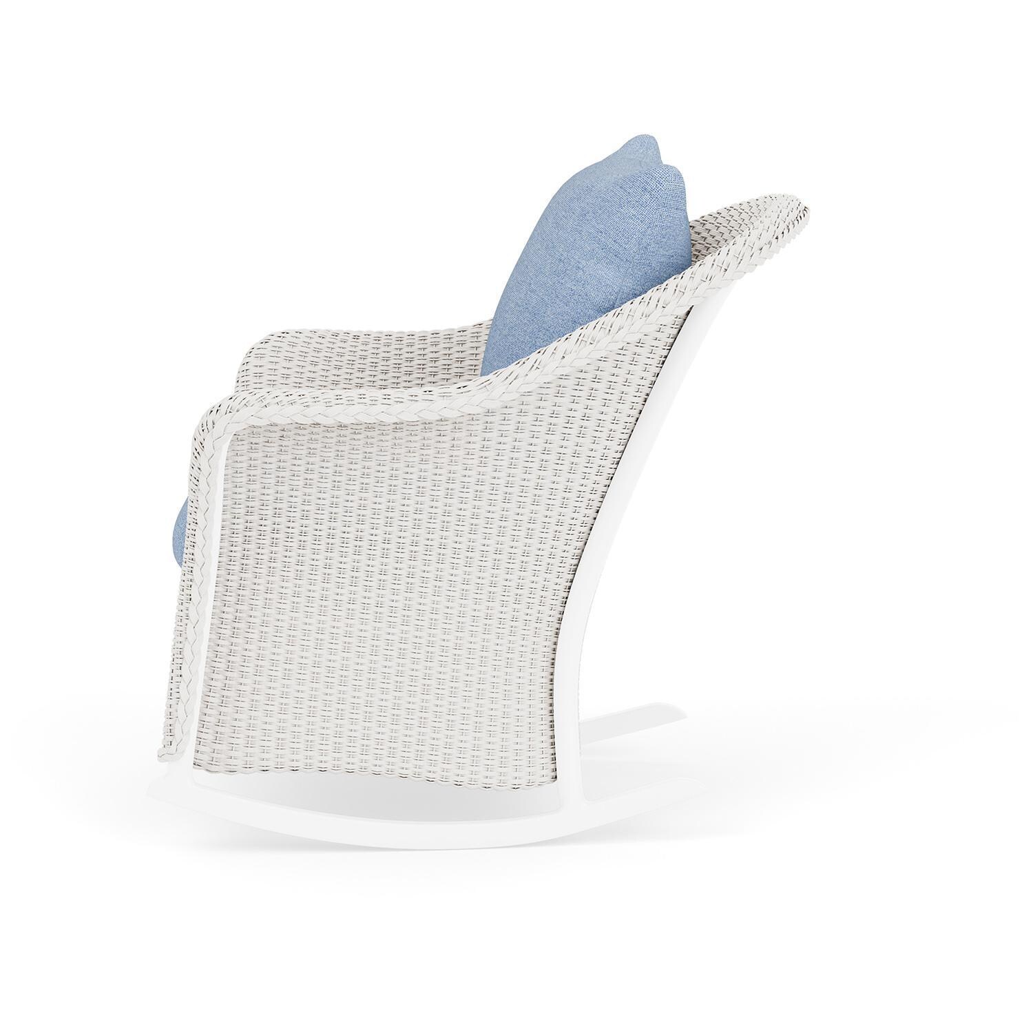 Lloyd Flanders Weekend Retreat Lounge Rocker in White Finish W/ Demo Skyway Fabric - Side thumbnail
