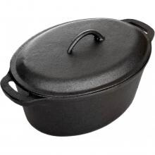 Cajun Classic 5-Quart Seasoned Cast Iron Oval Casserole Pot - GL10499A1S image