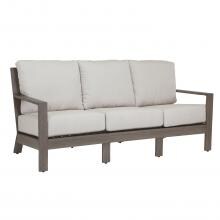 Laguna Aluminum Patio Sofa W/ Sunbrella Canvas Flax Cushions By Sunset West image