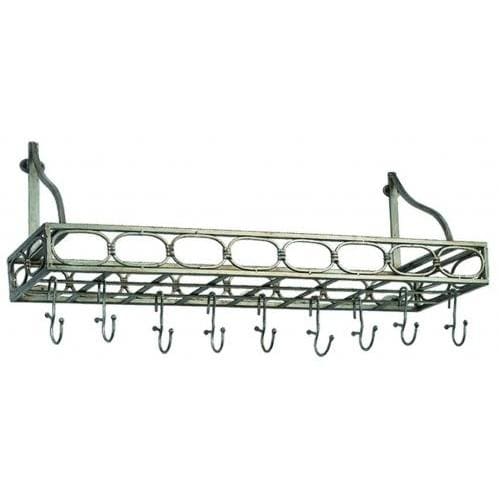 Old Dutch Rustic Bookshelf Pot Racks 36 X 9 X 11.75 - Antique Pewter