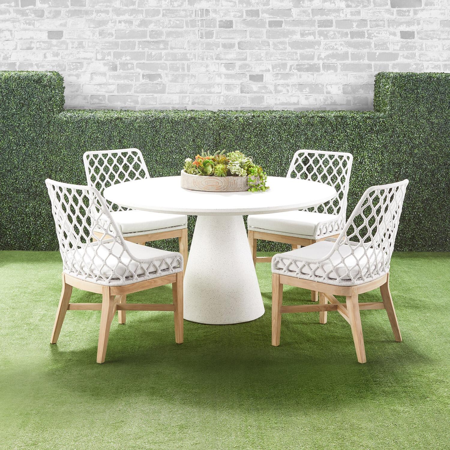 Lakeview 55 Inch Ivory Terrazzo Concrete Round Dining Table - Lifestyle thumbnail