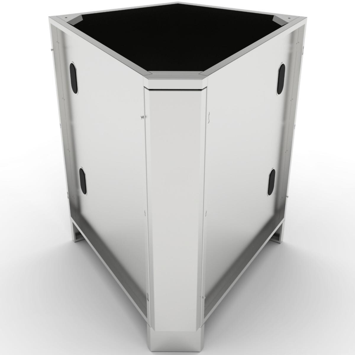 Sunstone SBC5C30 5-in Outdoor Kitchen 30 Degree Corner Island Cabinet - White Background thumbnail