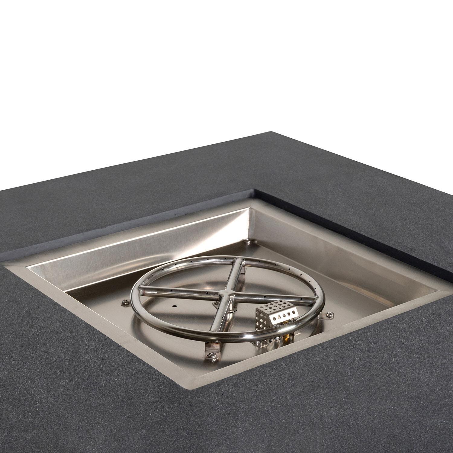 Glenwood 42-in Square Concrete Propane Fire Pit in Graphite by Lakeview Outdoor Designs - Burner - Detail thumbnail