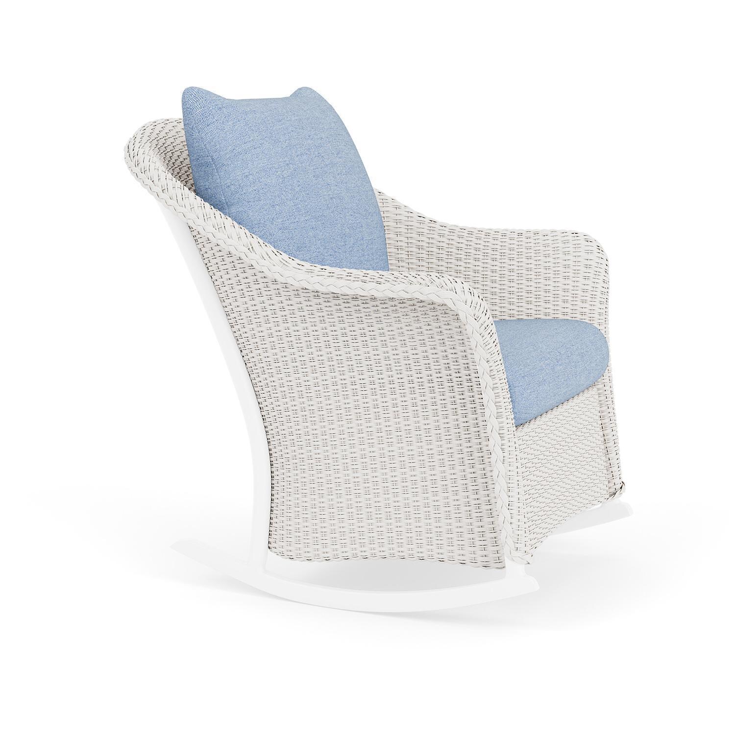 Lloyd Flanders Weekend Retreat Lounge Rocker in White Finish W/ Demo Skyway Fabric - Angled thumbnail