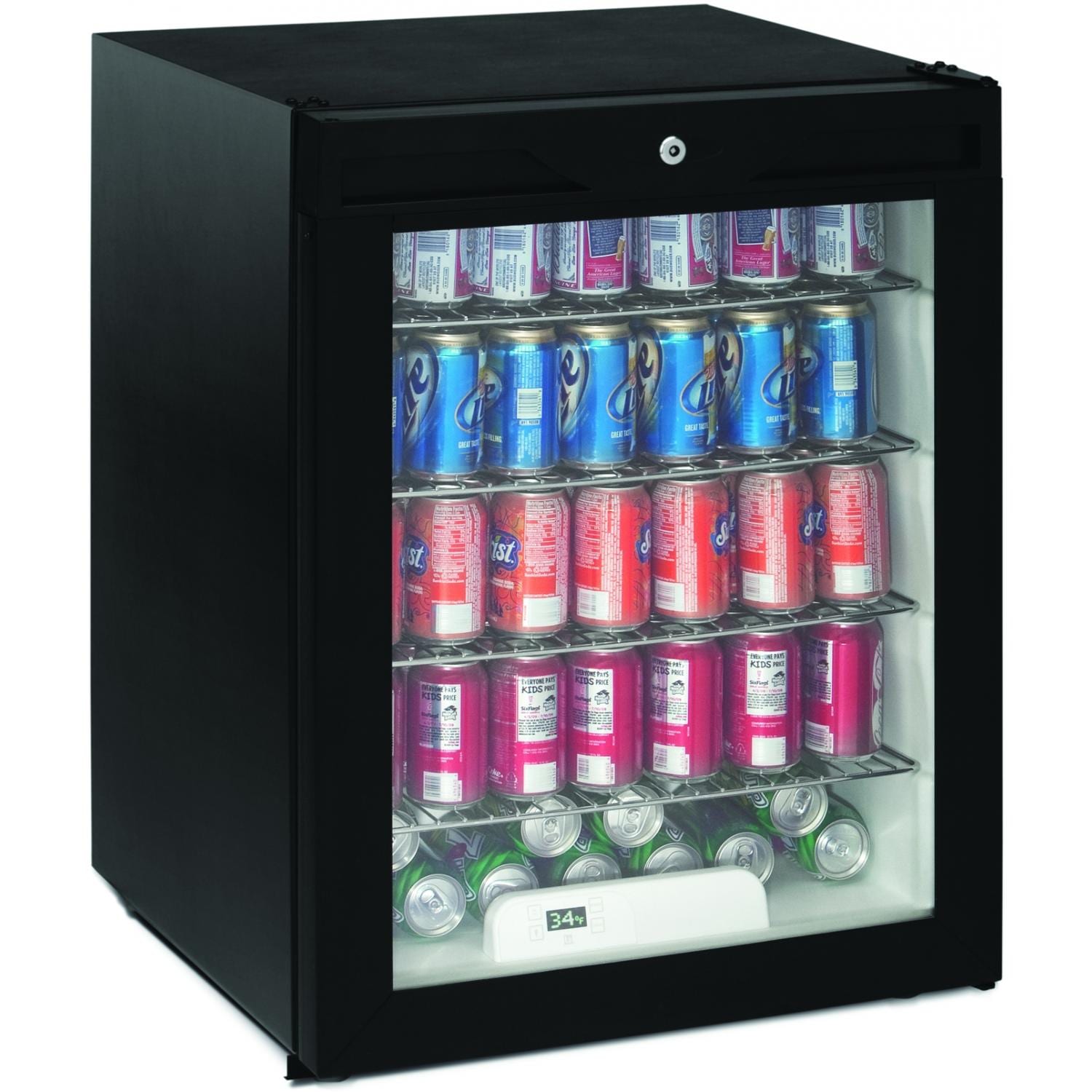 ULine 5.3 Cu. Ft. ADA Compliant Refrigerator With Lock Black