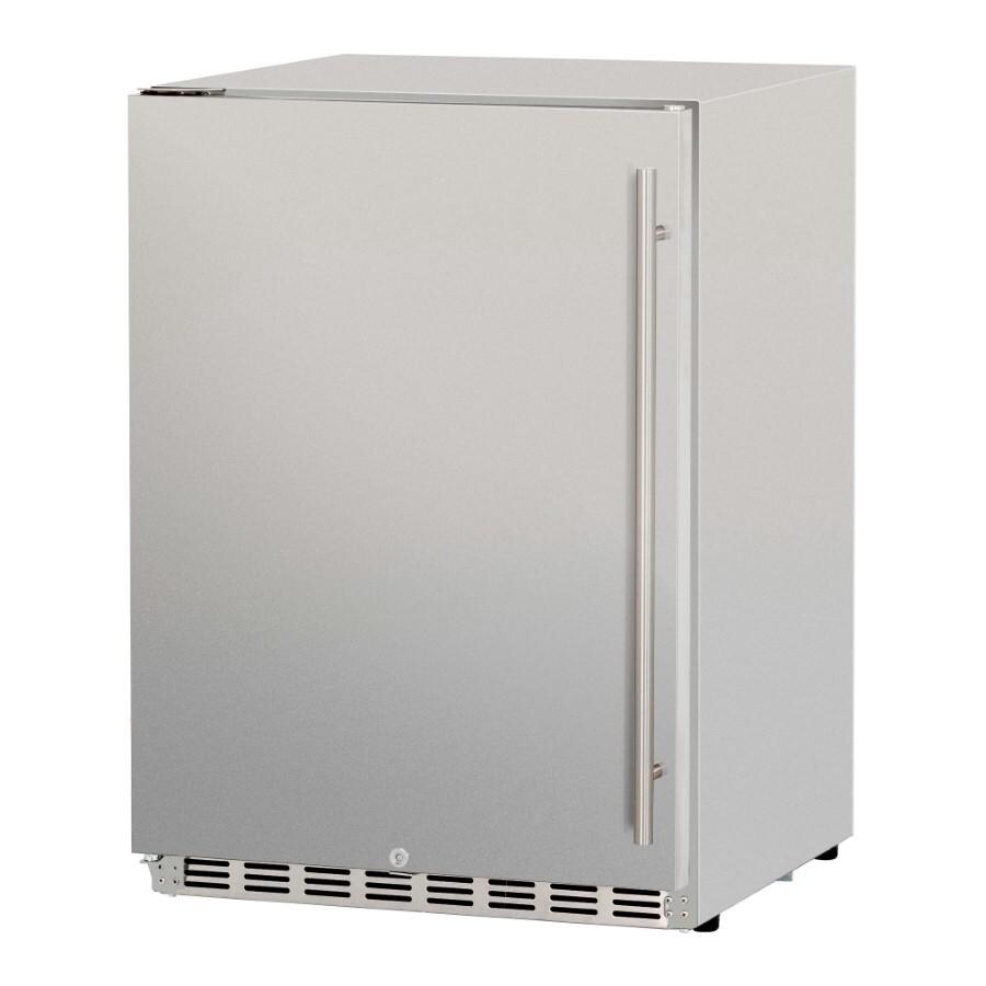 American Made Grills AMG-RFR-24D-R 5.3c Deluxe Outdoor Rated Fridge Right to Left Opening - Angled thumbnail