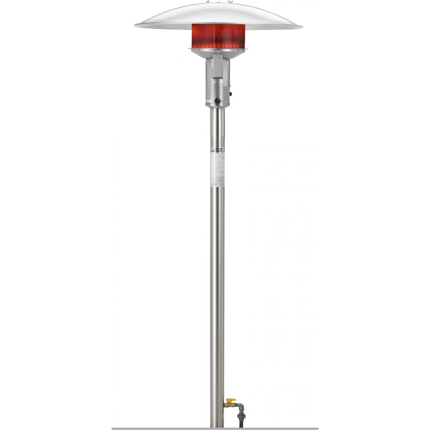 Sunglo 50000 BTU Natural Gas Post-Mount Patio Heater With Electronic Ignition - Stainless Steel - PSA265V E SS