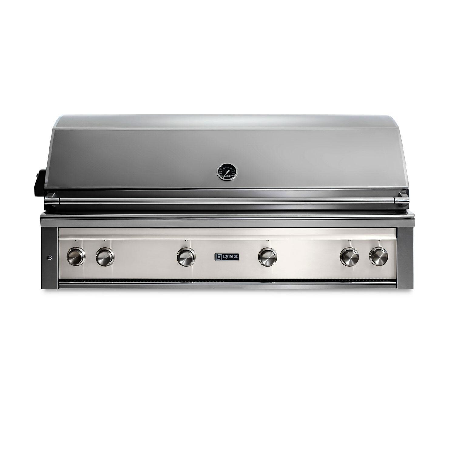 Lynx Professional 54 Inch Built-In Natural Gas Grill w/ One Infrared Trident Burner & Rotisserie in Glacier - L54TR-GLNG