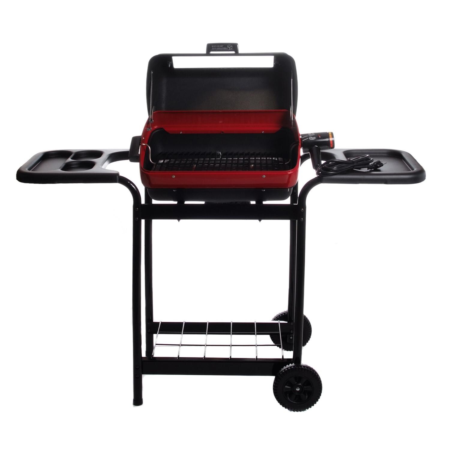 Americana by Meco Electric Grill With Plastic Side Tables - Grill Open thumbnail