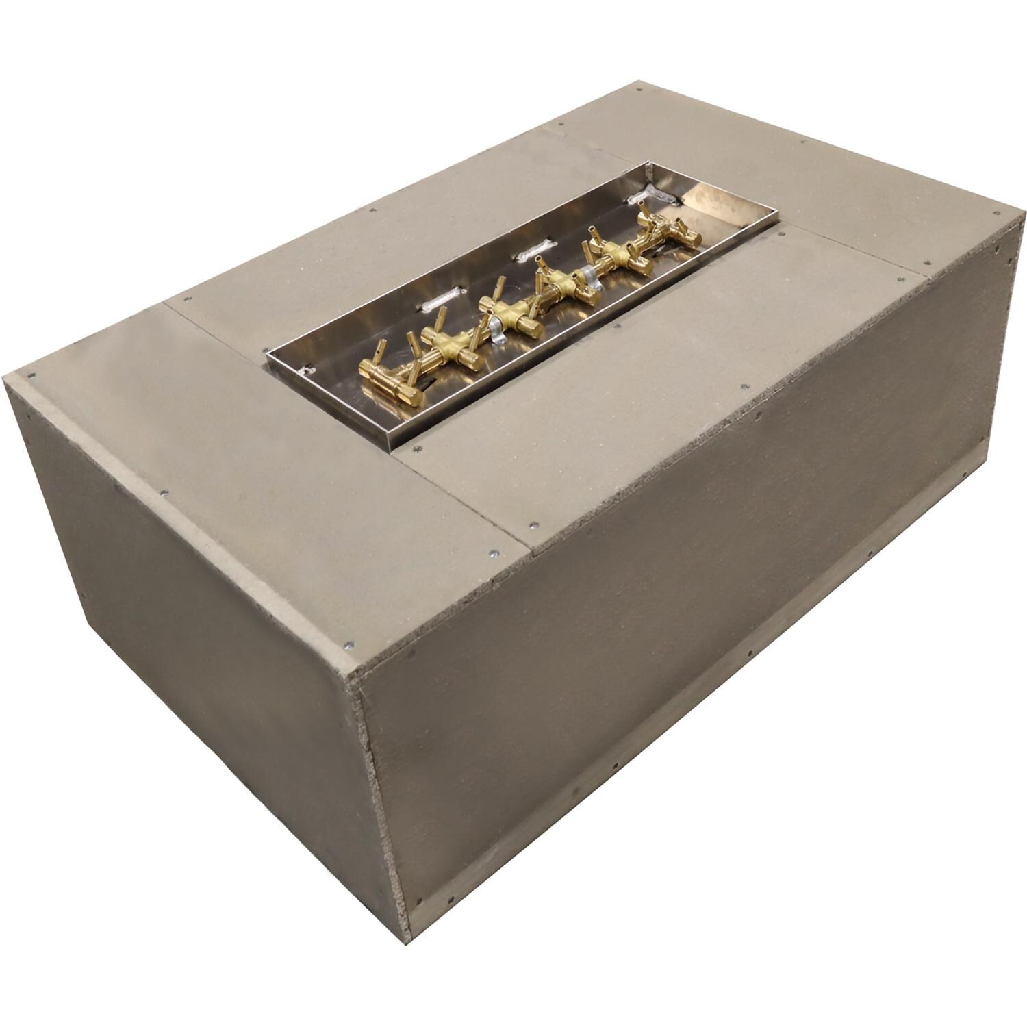 48 Inch Rectangular Brass Natural Gas Fire Pit Enclosure in by Warming Trends