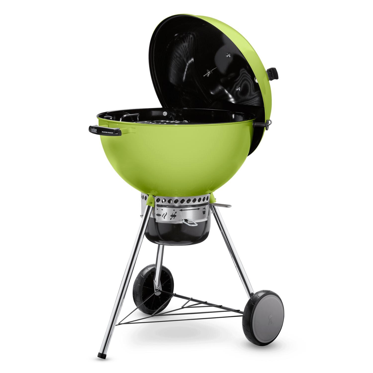 Weber 14511601 22-Inch Spring Green Charcoal Grill - Lid Open thumbnail