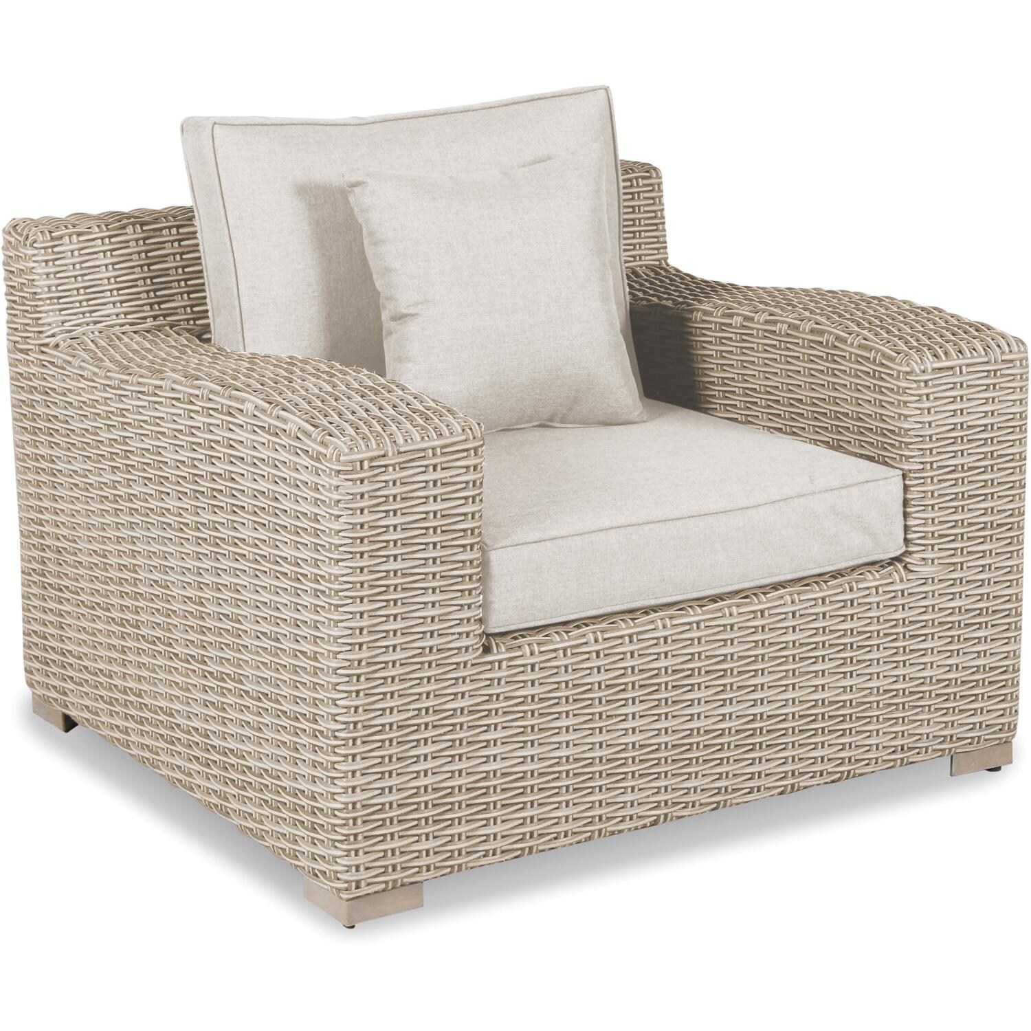 Palma Luxe 4 Pc Wicker Seating Set in Oyster / Cast Silver - Chair - White Background thumbnail