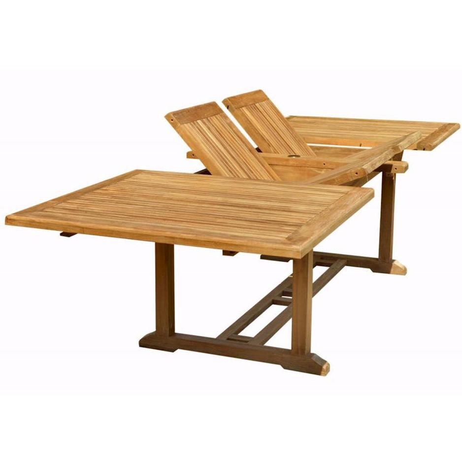 Anderson Teak Valencia 12-Person Teak Patio Dining Table With Double Extension - Open Side View thumbnail