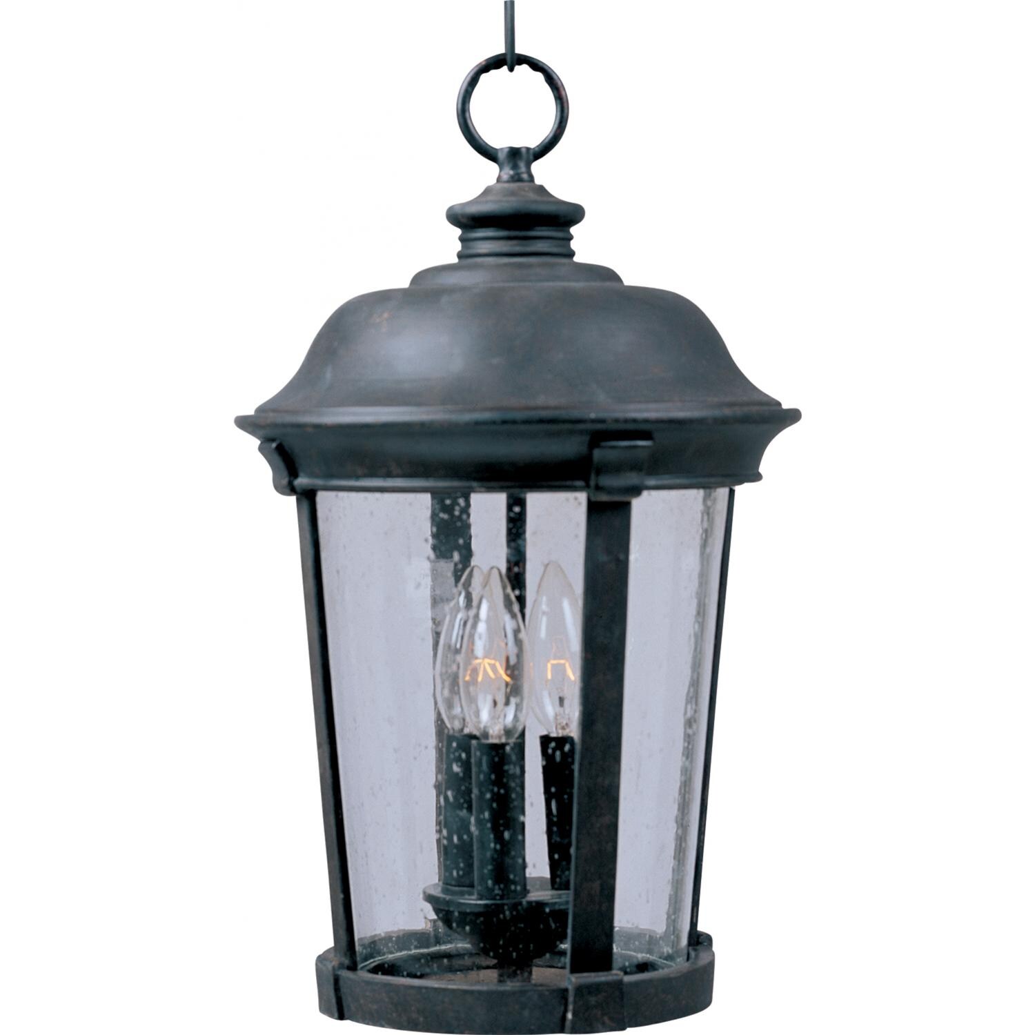 Maxim Dover VX Three Light 20-Inch Outdoor Hanging Lantern - Bronze - 40099CDBZ