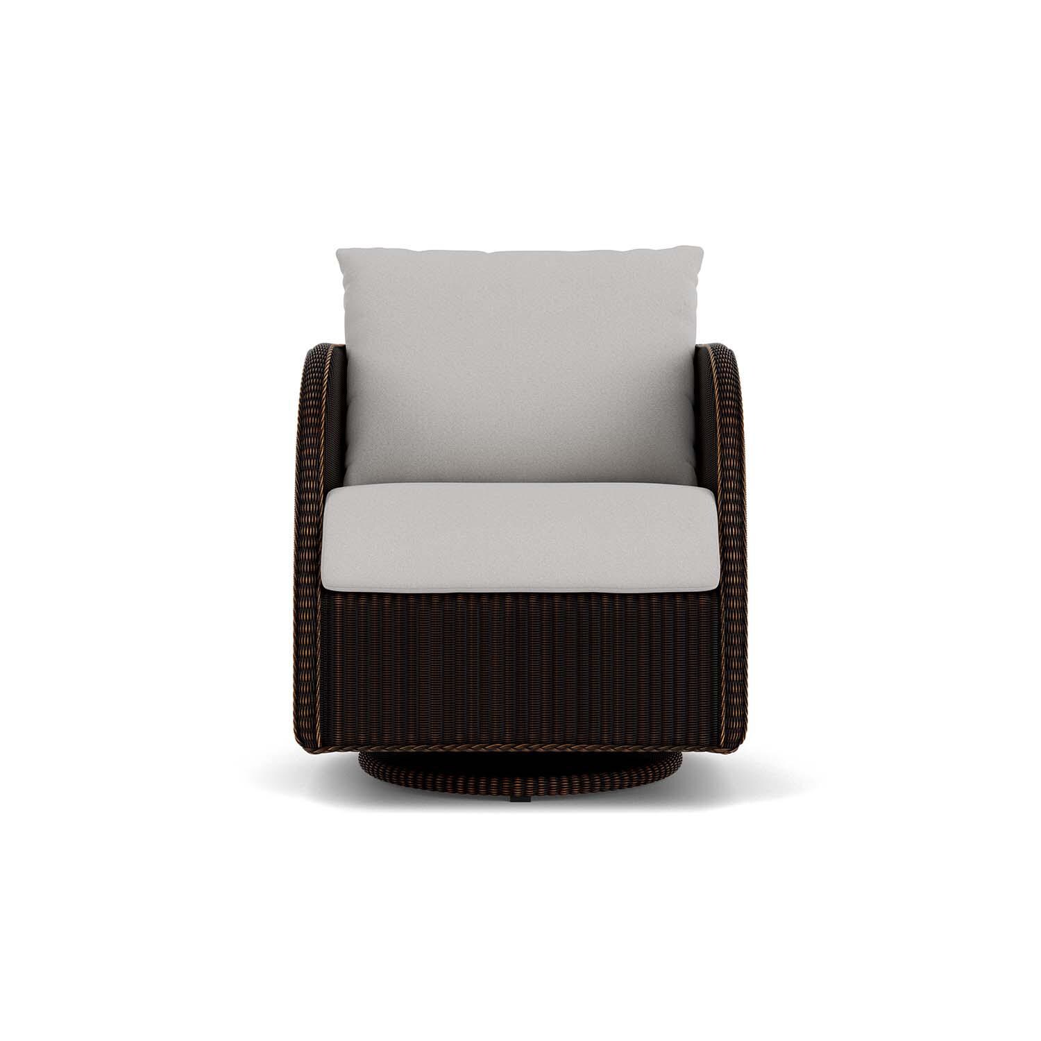 Lloyd Flanders Essence Swivel Glider Lounge Chair W/Tundra Dove Fabric - Mink Finish thumbnail
