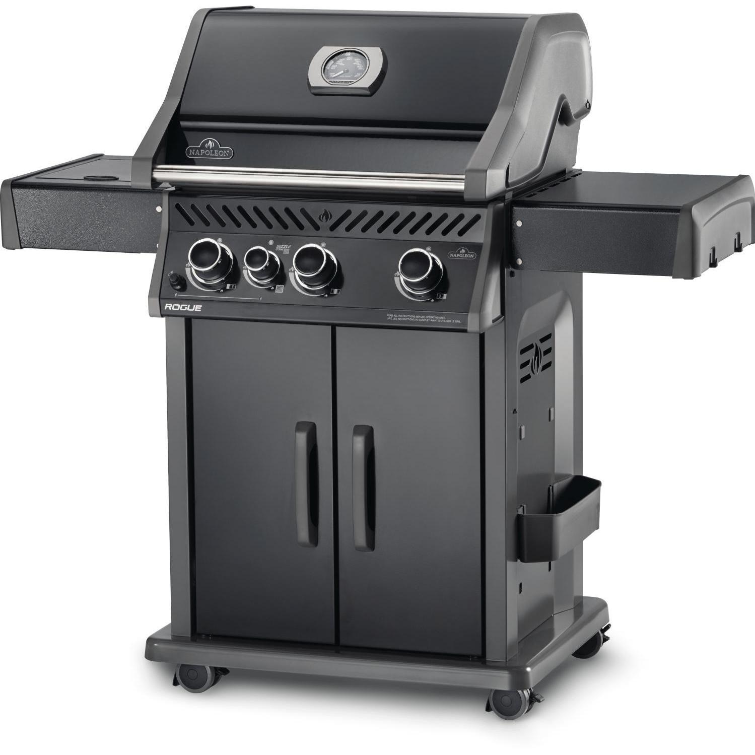 Napoleon Rogue 425 Propane Gas Grill with Infrared Side Burner Black