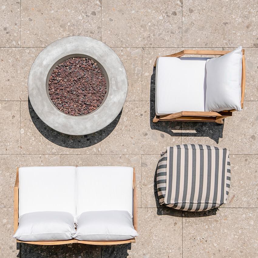 Teak + Table Charleston Loveseat in Natural - Aerial - Lifestyle thumbnail