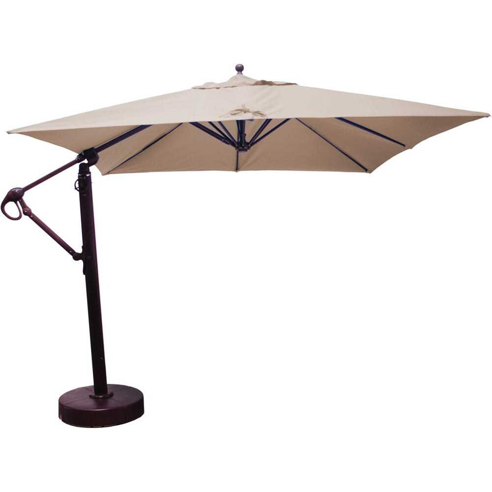 Galtech 10 X 10 Ft. Square Aluminum Patio Umbrella W/ Manual Lift & Easy Tilt Wheel - Antique Bronze Frame W/ Antique Beige Sunbrella Fabric thumbnail