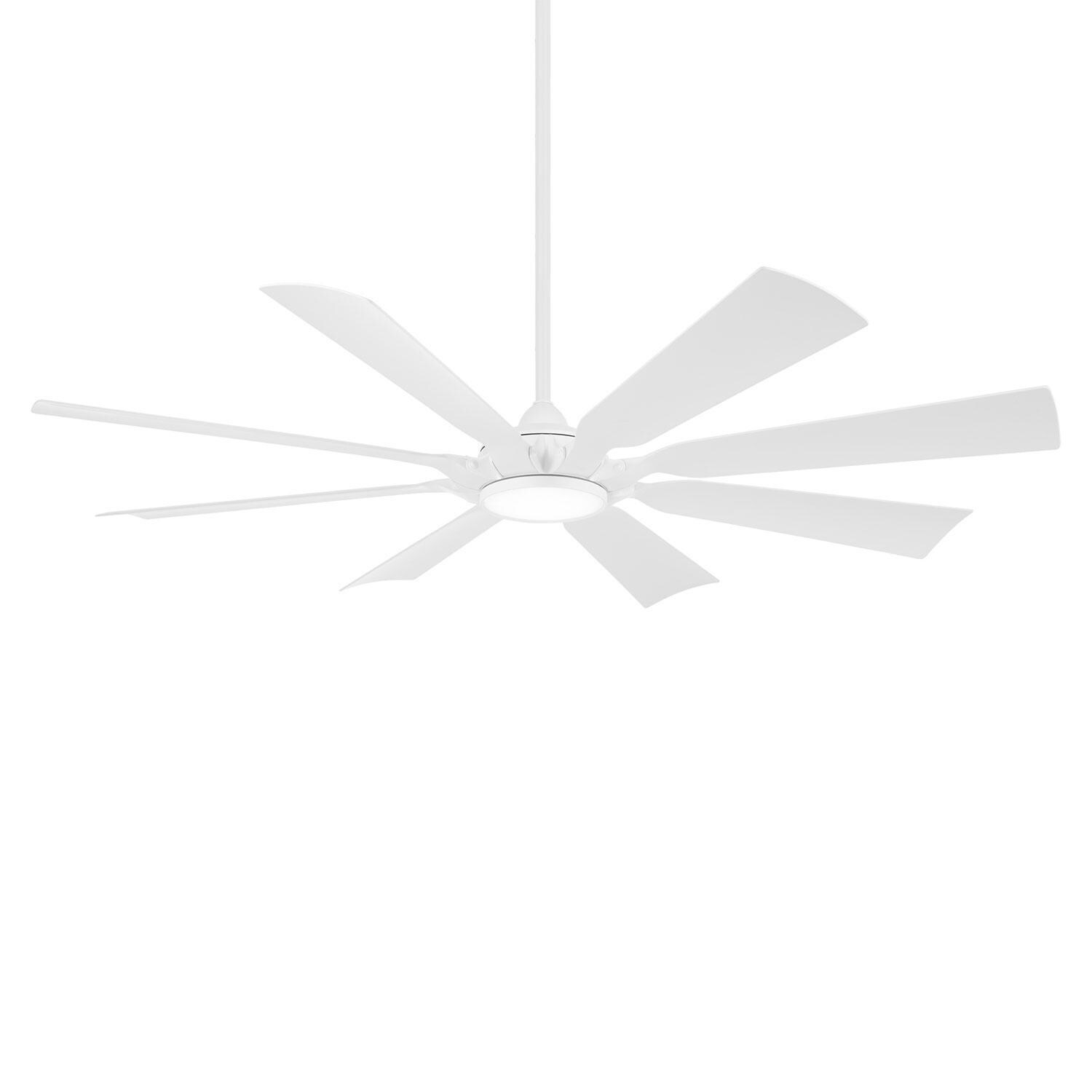Minka-Aire Future 65-Inch 8 Blade Outdoor LED Ceiling Fan in White Blades with Remote Control thumbnail